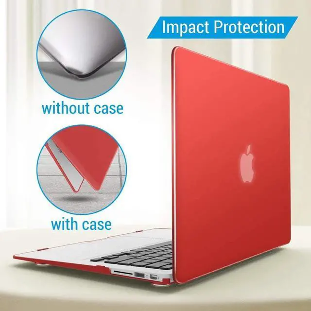 Alt view image 7 of 7 - Compatible with MacBook Air 11 Inch Case Model A1370 A1465, Soft Touch Plastic Hard Shell Cover with Keyboard Cover for Apple Mac Air 11" Red