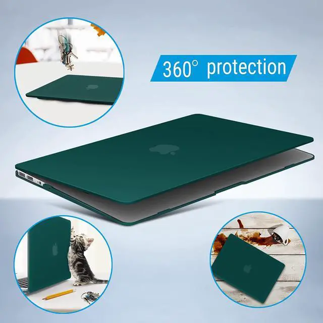 Alt view image 6 of 7 - Compatible with MacBook Air 11 Inch Case Model A1370 A1465, Soft Touch Plastic Hard Shell Cover with Keyboard Cover for Apple Mac Air 11" Dark Green
