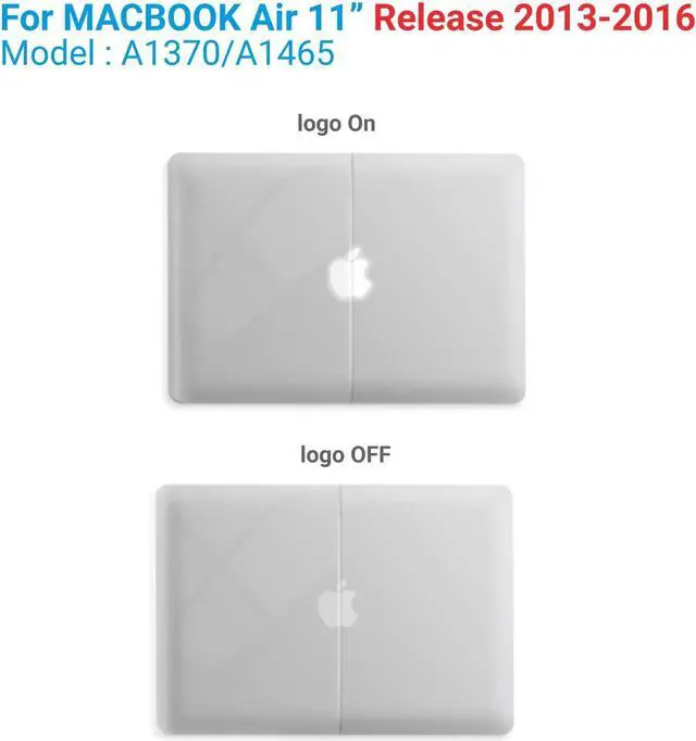 Alt view image 3 of 7 - Compatible with MacBook Air 11 Inch Case Model A1370 A1465, Soft Touch Plastic Hard Shell Cover with Keyboard Cover for Apple Mac Air 11" Crystal Clear