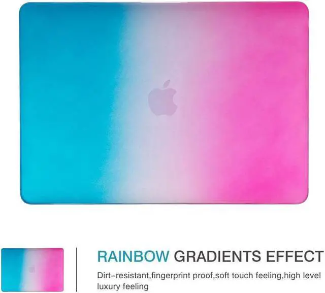 Alt view image 3 of 7 - Compatible with MacBook Air 11 Inch Case Model A1370 A1465, Soft Touch Plastic Hard Shell Cover with Keyboard Cover for Apple Mac Air 11" Rainbow Red