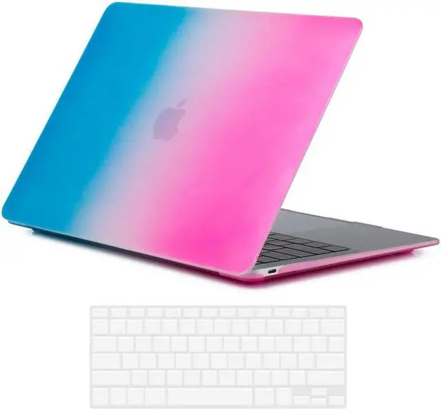 Main image of Compatible with MacBook 12 inch Case with Retina Display Model: A1534, Release 2017 2016 2015, Plastic Hard Shell Case with Keyboard Cover Skin Rainbow Red