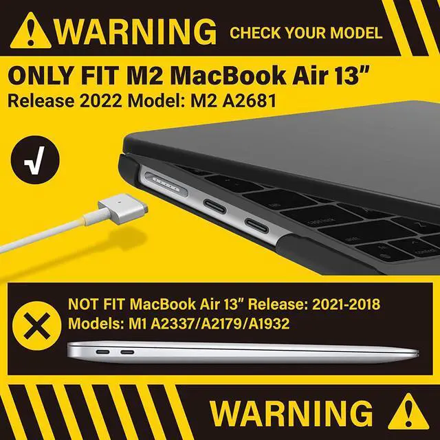 Alt view image 3 of 7 - Compatible with MacBook Air 13.6 inch Case 2022 Release Model A2681 M2 Chip with Liquid Retina Display Touch ID, Protective Laptop Cover Plastic Hard Shell with Keyboard Cover Skin