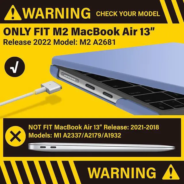 Alt view image 3 of 7 - Compatible with MacBook Air 13.6 inch Case 2022 Release Model A2681 M2 Chip with Liquid Retina Display Touch ID, Protective Laptop Cover Plastic Hard Shell with Keyboard Cover Skin Purple
