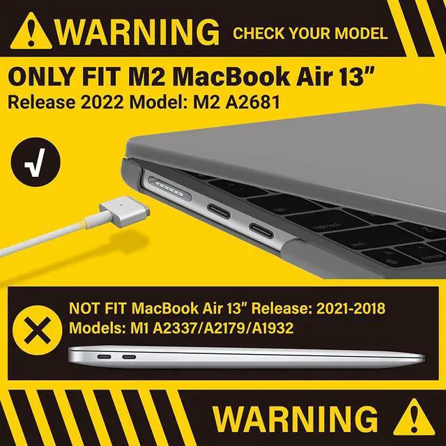 Alt view image 3 of 7 - Compatible with MacBook Air 13.6 inch Case 2022 Release Model A2681 M2 Chip with Liquid Retina Display Touch ID, Protective Laptop Cover Plastic Hard Shell with Keyboard Cover Skin Gray
