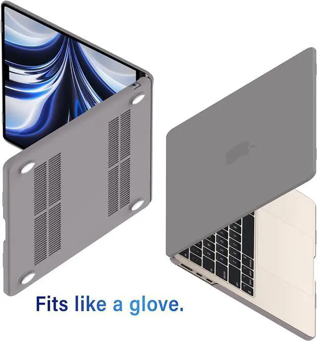 Alt view image 6 of 7 - Compatible with MacBook Air 13.6 inch Case 2022 Release Model A2681 M2 Chip with Liquid Retina Display Touch ID, Protective Laptop Cover Plastic Hard Shell with Keyboard Cover Skin Gray