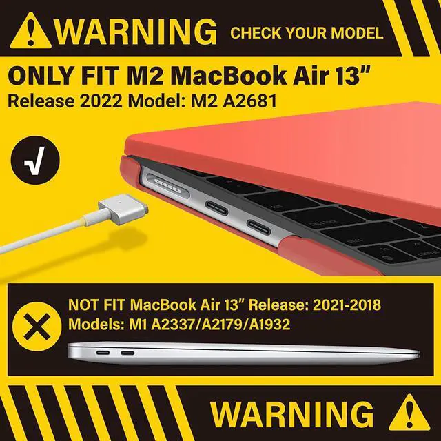 Alt view image 3 of 7 - Compatible with MacBook Air 13.6 inch Case 2022 Release Model A2681 M2 Chip with Liquid Retina Display Touch ID, Protective Laptop Cover Plastic Hard Shell with Keyboard Cover Skin Orange
