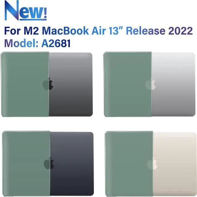 Alt view image 4 of 7 - Compatible with MacBook Air 13.6 inch Case 2022 Release Model A2681 M2 Chip with Liquid Retina Display Touch ID, Protective Laptop Cover Plastic Hard Shell with Keyboard Cover Skin Green