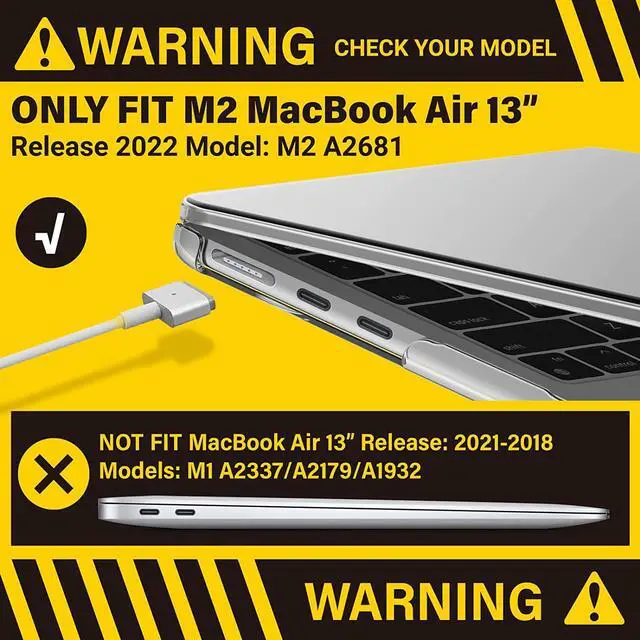 Alt view image 3 of 7 - Compatible with MacBook Air 13.6 inch Case 2022 Release Model A2681 M2 Chip with Liquid Retina Display Touch ID, Protective Laptop Cover Plastic Hard Shell with Keyboard Cover Skin Matte Transparent
