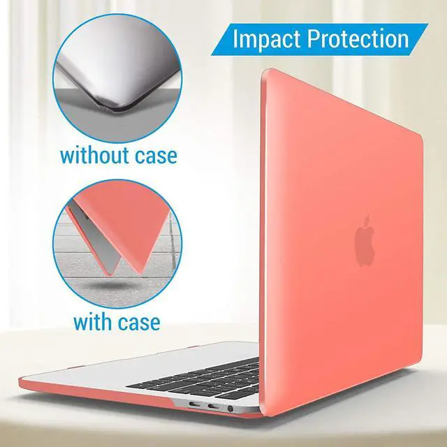 Alt view image 6 of 7 - Compatible with MacBook Pro 13 inch Case M2 2022, 2021, 2020-2016 A2338 M1 A2251 A2289 A2159 A1989 A1708 A1706, Plastic Hard Case with Keyboard Cover Skin Orange