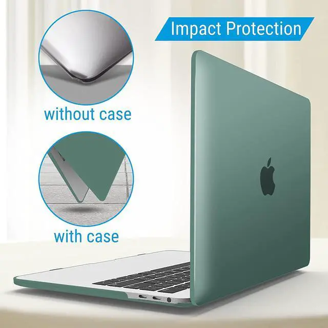 Alt view image 6 of 7 - Compatible with MacBook Pro 13 inch Case M2 2022, 2021, 2020-2016 A2338 M1 A2251 A2289 A2159 A1989 A1708 A1706, Plastic Hard Case with Keyboard Cover Skin Green