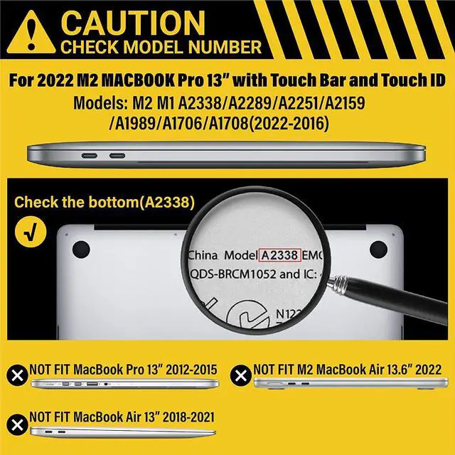 Alt view image 2 of 7 - Compatible with MacBook Pro 13 inch Case M2 2022, 2021, 2020-2016 A2338 M1 A2251 A2289 A2159 A1989 A1708 A1706, Plastic Hard Case with Keyboard Cover Skin Navy Blue