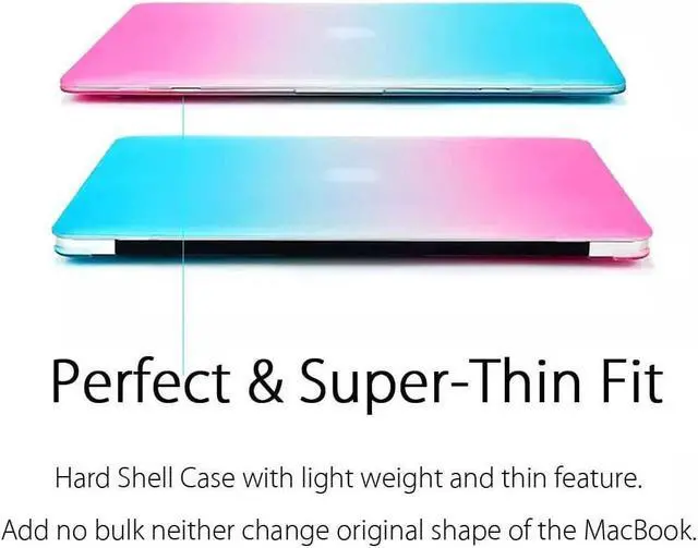 Alt view image 7 of 7 - Compatible with MacBook Pro 13 inch Case M2 2022, 2021, 2020-2016 A2338 M1 A2251 A2289 A2159 A1989 A1708 A1706, Plastic Hard Case with Keyboard Cover Skin Rainbow Red