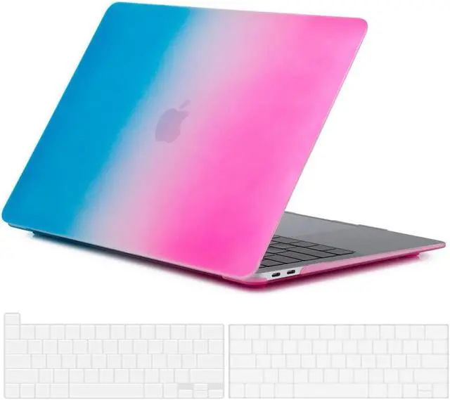 Main image of Compatible with MacBook Pro 13 inch Case M2 2022, 2021, 2020-2016 A2338 M1 A2251 A2289 A2159 A1989 A1708 A1706, Plastic Hard Case with Keyboard Cover Skin Rainbow Red