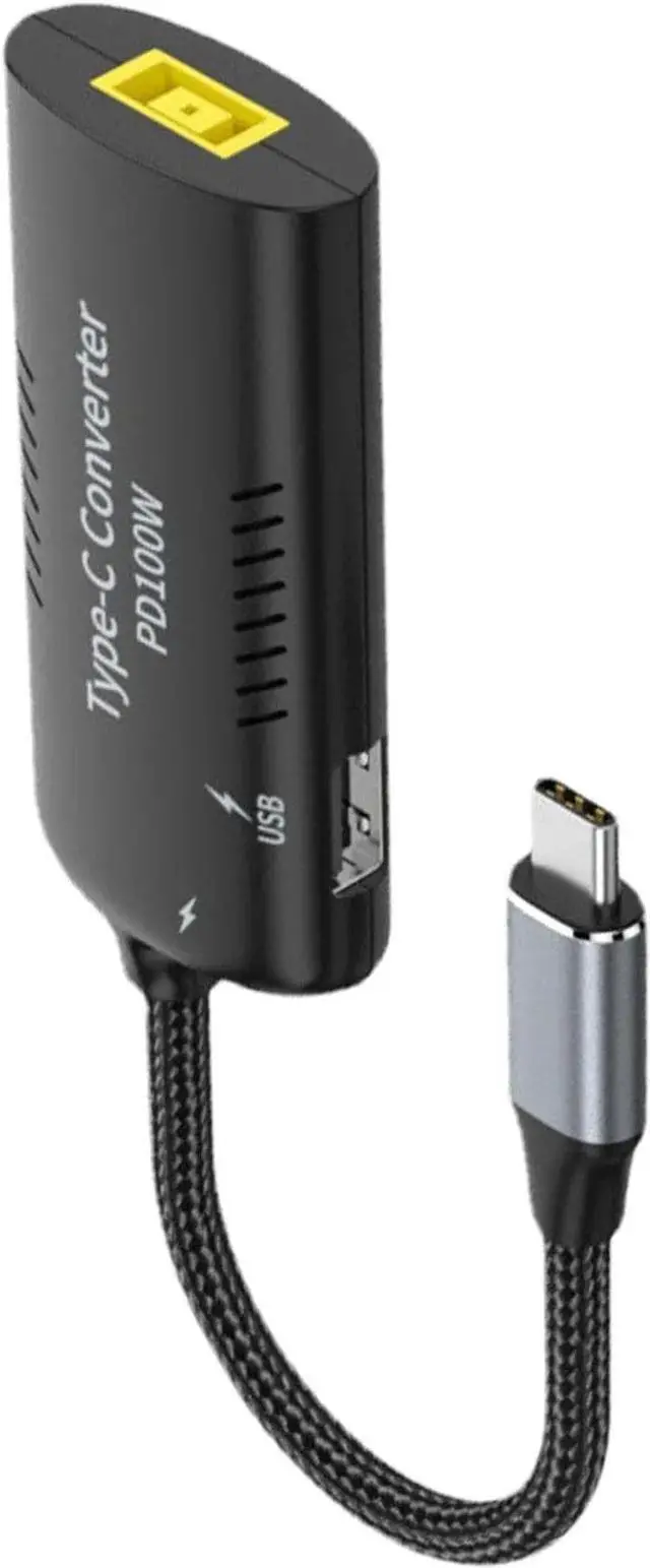 Alt view image 6 of 7 - USB C To Slim Tip Cable Adapter - Type C Female to DC Adapter - Type C Multifunction Adapter Cable 100W to Square Laptop Charging Cable Adapter with Slim Tip