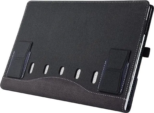 Alt view image 7 of 7 - Sleeve Case for 13.3" Samsung Galaxy Book Flex 13.3 inch NP930QCG / Samsung Galaxy Chromebook 13 XE930QCA - PU Leather Portfolio Book Cover with Support Keyboard Stand (Bracket)