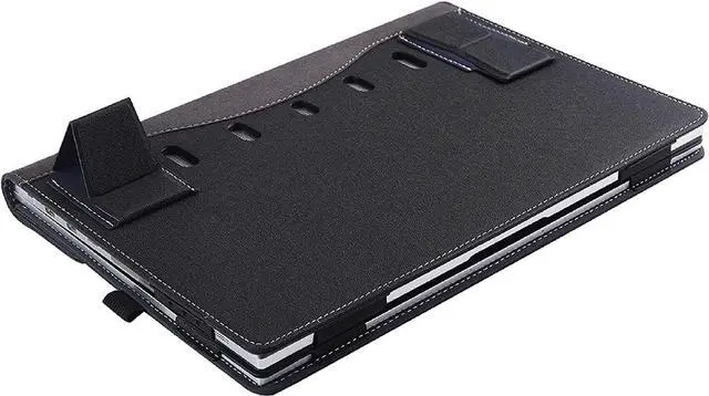 Alt view image 6 of 7 - Sleeve Case for 13.3" Samsung Galaxy Book Flex 13.3 inch NP930QCG / Samsung Galaxy Chromebook 13 XE930QCA - PU Leather Portfolio Book Cover with Support Keyboard Stand (Bracket)
