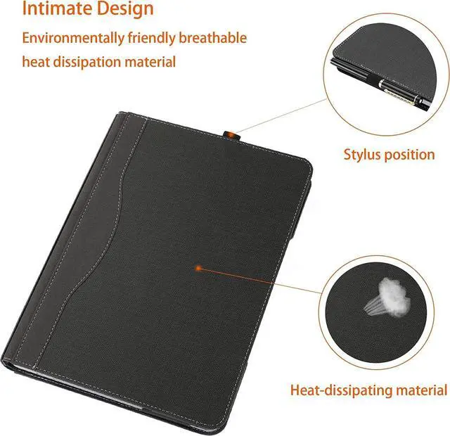 Alt view image 4 of 7 - Case for 15 inch Microsoft Surface Book 3 / Surface Book 2, PU Leather Detachable Protective Folio Case Protective Laptop Cover with Foldable Kickstand / Pencil Holder
