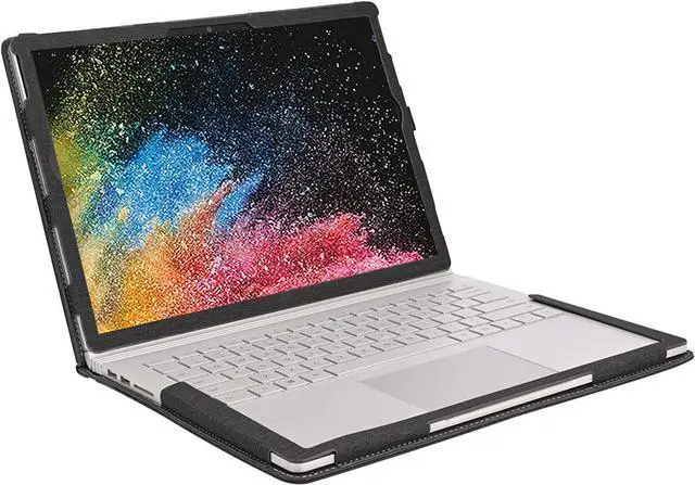 Alt view image 6 of 7 - Case for 15 inch Microsoft Surface Book 3 / Surface Book 2, PU Leather Detachable Protective Folio Case Protective Laptop Cover with Foldable Kickstand / Pencil Holder