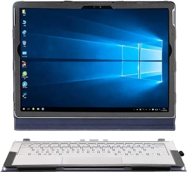 Alt view image 7 of 7 - Case for 15 inch Microsoft Surface Book 3 / Surface Book 2, PU Leather Detachable Protective Folio Case Protective Laptop Cover with Foldable Kickstand / Pencil Holder