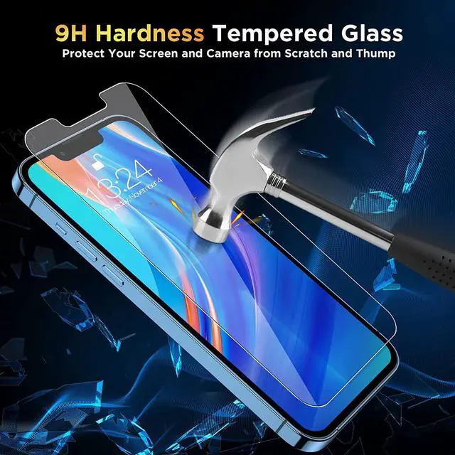 Alt view image 4 of 7 - 3 Pack Screen Protector for iPhone 14 Plus 6.7 inch with 3 Pack Camera Lens Protector, HD Clear Tempered Glass iPhone 14 Plus Screen Protector, 9H Hardness, Scratch Resistant, Easy Install