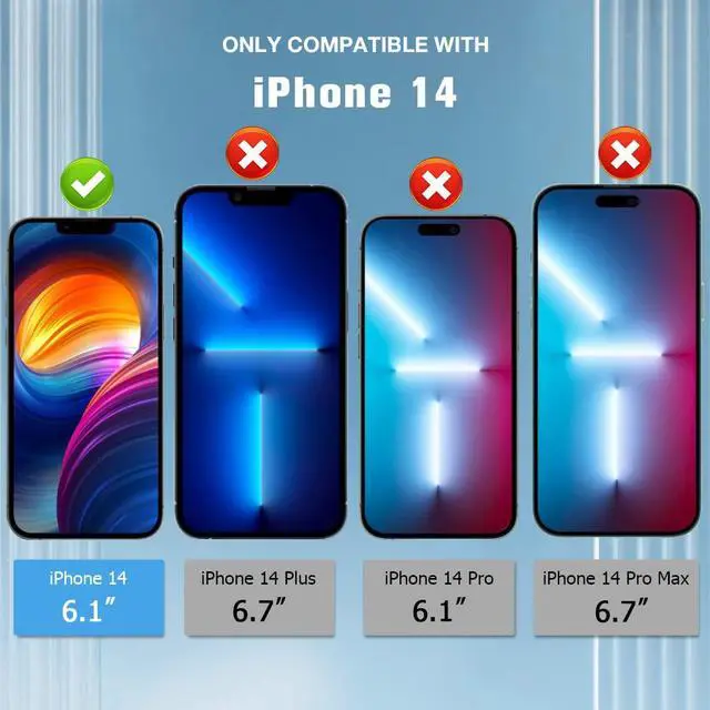 Alt view image 2 of 7 - 3 Pack Screen Protector for iPhone 14 6.1 inch with 3 Pack Tempered Glass Camera Lens Protector, Ultra HD, 9H Hardness, Case Friendly