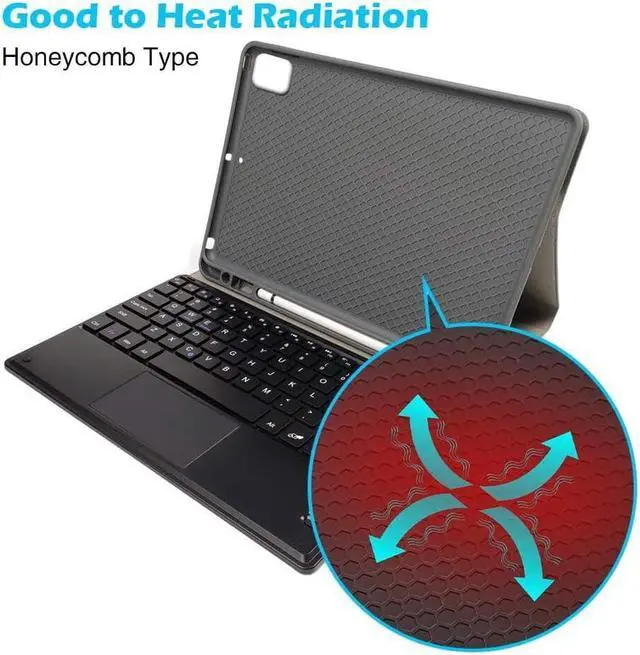 Alt view image 5 of 7 - iPad Pro 12.9 inch 2022 2021 2020 2018 Keyboard case with Pencil Holder Detachable Keyboard Case with Touchpad Kickstand Cover Auto Wake Sleep Case for iPad Pro 12.9 6th/5th/4th/3th Generation Pink