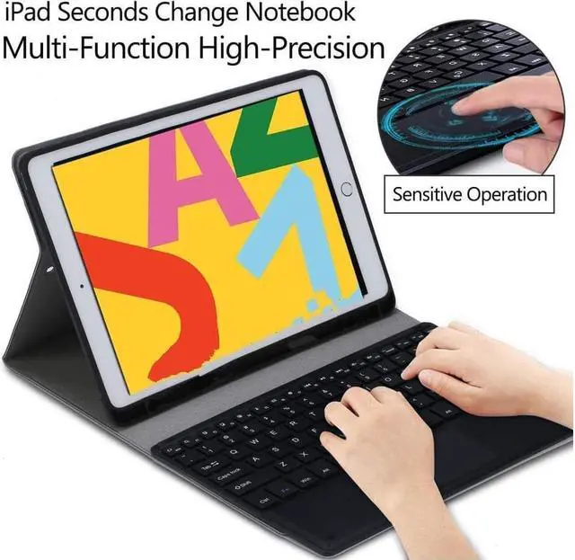 Alt view image 2 of 7 - iPad Pro 12.9 inch 2022 2021 2020 2018 Keyboard case with Pencil Holder Detachable Keyboard Case with Touchpad Kickstand Cover Auto Wake Sleep Case for iPad Pro 12.9 6th/5th/4th/3th Generation Pink