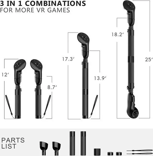 Alt view image 6 of 7 - VR Saber Handles VR Gaming Controller Handles for Meta Quest Pro, Silicone Meta Quest Pro Controller Accessories for Playing Beat Saber, Golf+, Badminton, Baseball Games