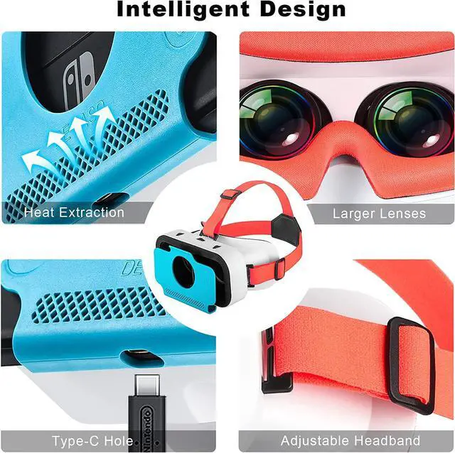 Alt view image 6 of 7 - VR Headset for Nintendo Switch/Nintendo Switch OLED Model/Nintendo Switch 3D VR (Virtual Reality) Glasses, Switch VR Labo Goggles Headset for Nintendo Switch
