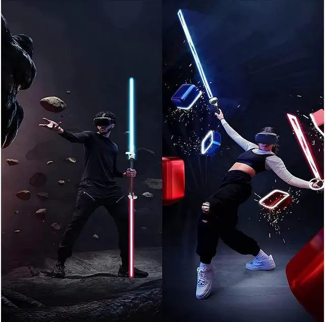 Alt view image 4 of 7 - VR Game Handle Accessories for Meta Quest Pro Controllers, Handles Extension Grips for Beat Saber Gorilla Tag Games, VR Golf Club Attachment Compatible with Playing Golf+ First Person Tennis