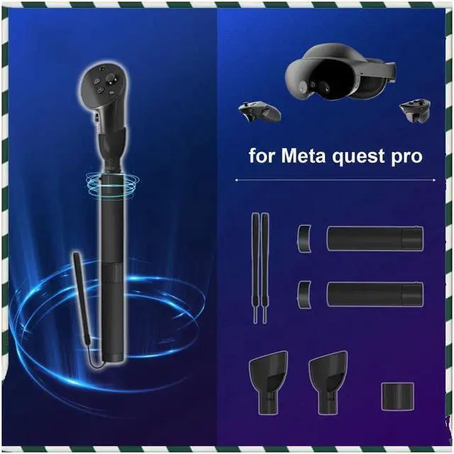 Alt view image 6 of 7 - VR Game Handle Accessories for Meta Quest Pro Controllers, Handles Extension Grips for Beat Saber Gorilla Tag Games, VR Golf Club Attachment Compatible with Playing Golf+ First Person Tennis