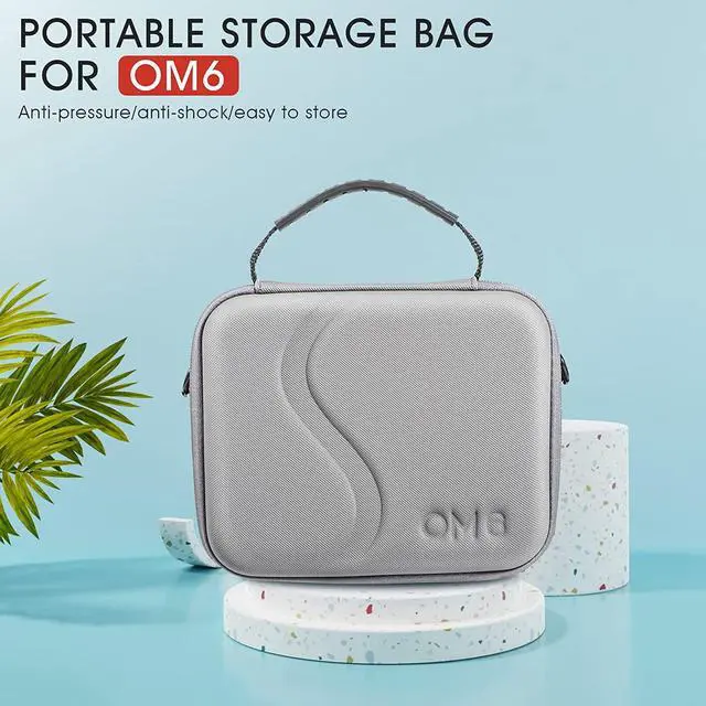 Alt view image 4 of 7 - OM 6 Case, Waterproof Portable PU Leather Storage Shoulder Bag Travel Carrying Case for DJI Osmo Mobile 6 Gimbal Stabilizer Accessories