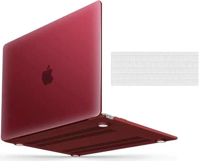 Main image of Compatible with MacBook 12 inch Case with Retina Display Model: A1534, Release 2017 2016 2015, Plastic Hard Shell Case with Keyboard Cover Skin Wine Red