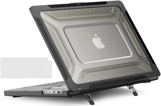Main image of MacBook Pro 16 Inch Case 2023 2021 2022 Release A2780 A2485 M2 M1 Pro/Max & Retina & Touch ID, Heavy Duty Plastic Hard Shell Case with Fold Kickstand and Keyboard Cover Skin