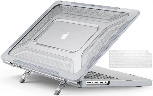Main image of MacBook Pro 14 inch Case 2023 2022 2021 Release M2 A2779 A2442 M1 Pro/Max Chip with Touch ID, Heavy Duty Hard Shell Dual Layer Protective Cover with Fold Kickstand and Keyboard Skin