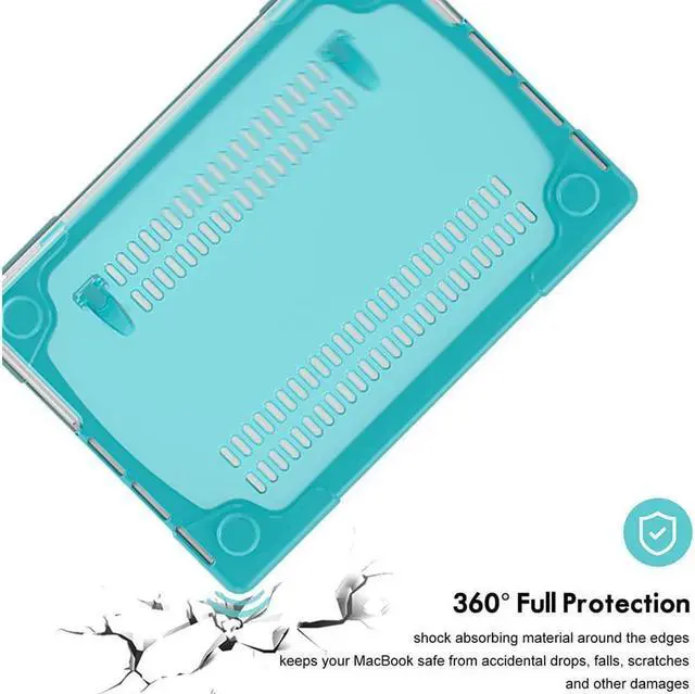 Alt view image 3 of 7 - Compatible with MacBook Pro 16 Inch Case 2023 2021 2022 Release A2780 A2485 M2 M1 Pro/Max & Retina & Touch ID, Heavy Duty Plastic Hard Shell Case with Fold Kickstand & Keyboard Cover Skin Blue