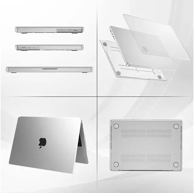 Alt view image 5 of 7 - MacBook Pro 14 inch Case 2023 2022 2021 Release M2 A2779 A2442 M1 Pro/Max Chip with Touch ID, Hard Case Shell Cover and Keyboard Skin Cover Transparent