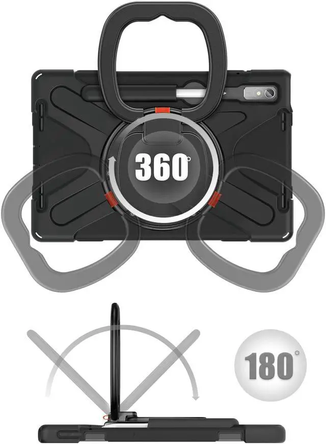 Alt view image 2 of 7 - For Lenovo Tab P11 Pro 11.2 inch Gen 2 2022 (TB-132FU/TB-138FC) Case, Rugged Heavy Duty Shockproof Cover with Hand Strap Shoulder Strap for 11.2 inch Lenovo Tab P11 Pro 2nd Generation