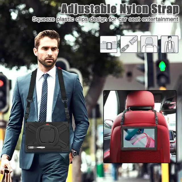 Alt view image 6 of 7 - For Lenovo Tab P11 Pro 11.2 inch Gen 2 2022 (TB-132FU/TB-138FC) Case, Rugged Heavy Duty Shockproof Cover with Hand Strap Shoulder Strap for 11.2 inch Lenovo Tab P11 Pro 2nd Generation