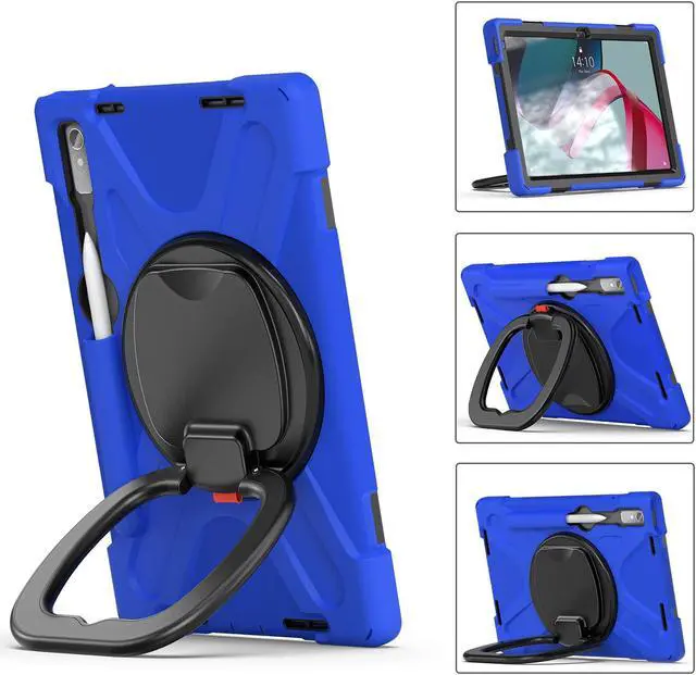 Alt view image 2 of 7 - For Lenovo Tab P11 Pro 11.2 inch Gen 2 2022 (TB-132FU/TB-138FC) Case, Rugged Heavy Duty Shockproof Cover with Hand Strap Shoulder Strap for 11.2 inch Lenovo Tab P11 Pro 2nd Generation Blue