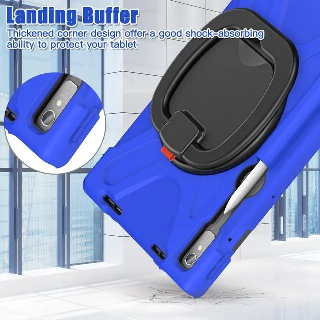 Alt view image 4 of 7 - For Lenovo Tab P11 Pro 11.2 inch Gen 2 2022 (TB-132FU/TB-138FC) Case, Rugged Heavy Duty Shockproof Cover with Hand Strap Shoulder Strap for 11.2 inch Lenovo Tab P11 Pro 2nd Generation Blue