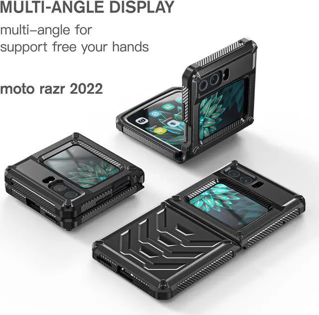 Alt view image 4 of 7 - For Motorola Moto Razr 2022 Case with Slide Camera Cover, Military Grade Heavy Duty Protective Armor Phone Case Shockproof Hard Shell Cover