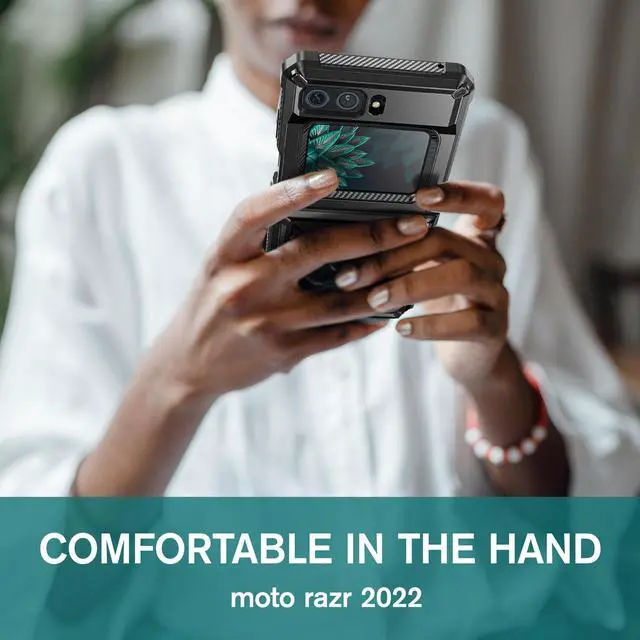 Alt view image 6 of 7 - For Motorola Moto Razr 2022 Case with Slide Camera Cover, Military Grade Heavy Duty Protective Armor Phone Case Shockproof Hard Shell Cover