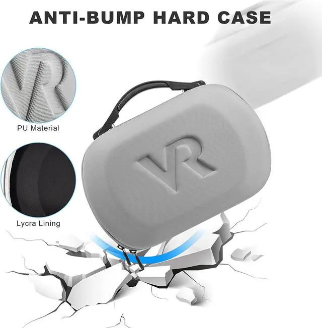 Alt view image 4 of 7 - Carrying Case for Meta Quest Pro/Meta Quest 2, Hard Travel Case Storage for Meta Quest Pro VR Gaming Headset and Accessories