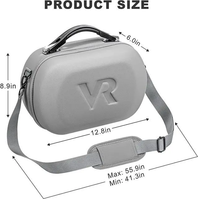 Alt view image 7 of 7 - Carrying Case for Meta Quest Pro/Meta Quest 2, Hard Travel Case Storage for Meta Quest Pro VR Gaming Headset and Accessories