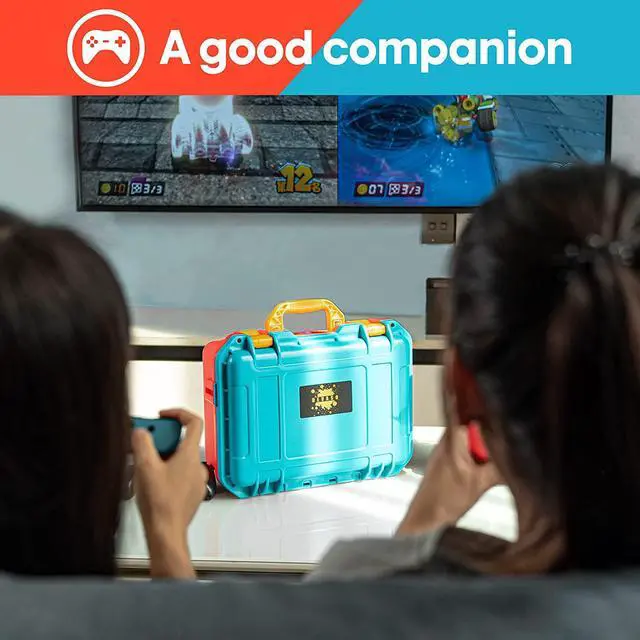 Alt view image 5 of 6 - Carrying Case for Nintendo Switch Travel Case ,Professional Deluxe Waterproof Case Soft Lining Hard Case for Nintendo Switch OLED Model (2021) Console Pro Controller & Accessories