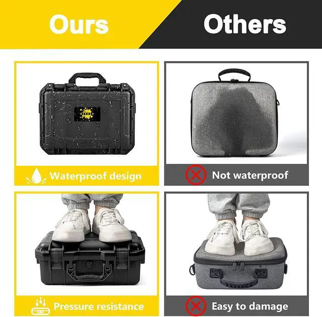 Alt view image 3 of 6 - Carrying Case for Nintendo Switch Travel Case ,Professional Deluxe Waterproof Case Soft Lining Hard Case for Nintendo Switch OLED Model (2021) Console Pro Controller & Accessories Black
