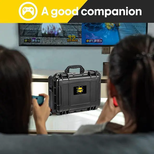 Alt view image 5 of 6 - Carrying Case for Nintendo Switch Travel Case ,Professional Deluxe Waterproof Case Soft Lining Hard Case for Nintendo Switch OLED Model (2021) Console Pro Controller & Accessories Black