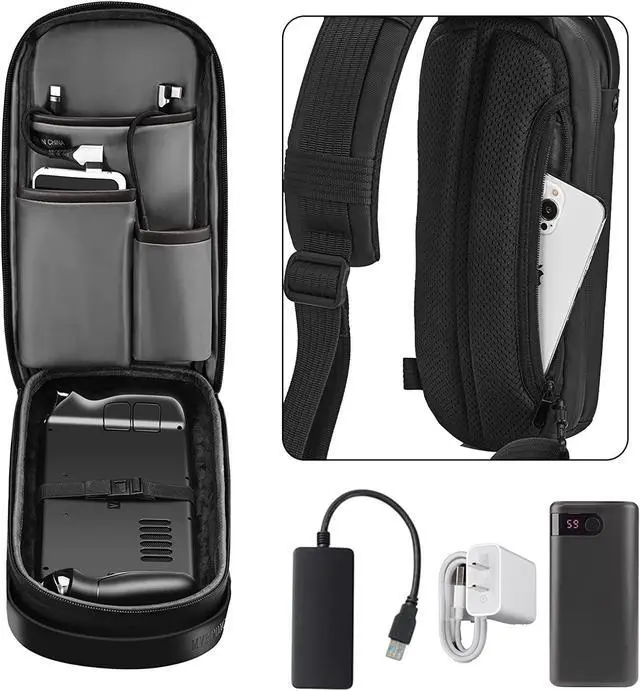 Alt view image 7 of 7 - Carrying Case for Steam Deck Console & Accessories, Shockproof Hard Shell Protective Crossbody Shoulder Chest Backpack with Pockets Fit Console for Travel and Home Storage