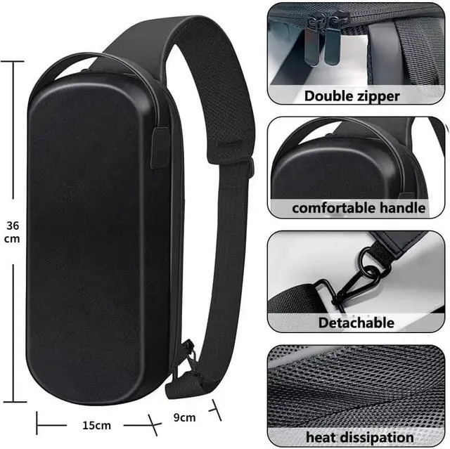 Alt view image 2 of 7 - Travel Carrying Case Storage Messenger Bag Hard EVA Travel Carry Pouch Anti-Scratch Waterproof Portable Cross Body Bag Portable Handbag for Steam Deck Game Console